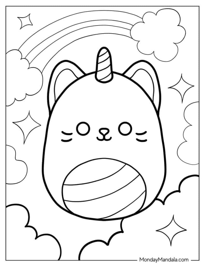 Squishmallow coloring pages free pdf printables