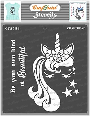 Craftreat unicorn stencil for painting on wood canvas paper fabric floor wall and tile