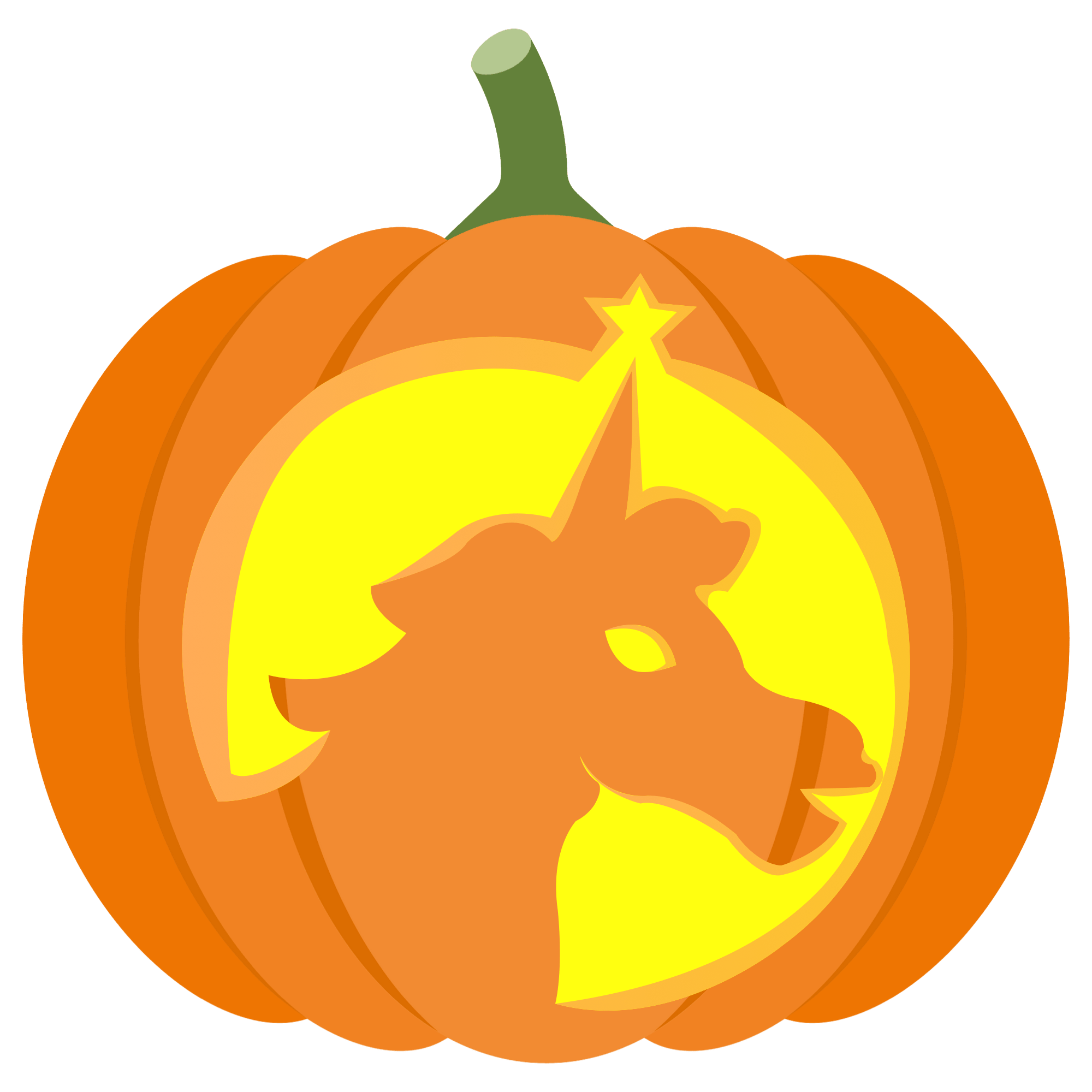 Easy unicorn pumpkin stencil free printable papercraft templates