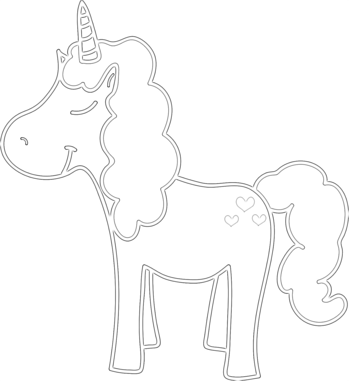 Printable pink unicorn coloring page