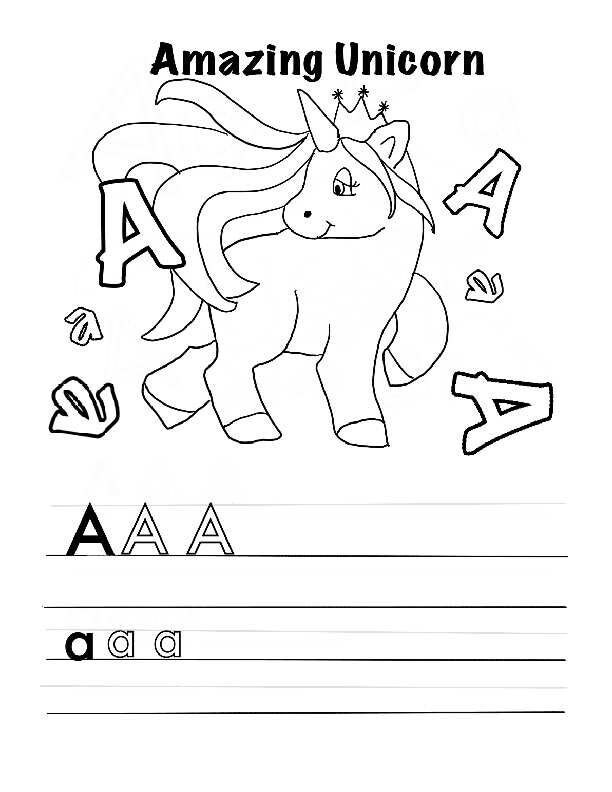 This unicorn letter tracing writing coloring book is perfect for kids boys girls and can be used for animal birthday party activity