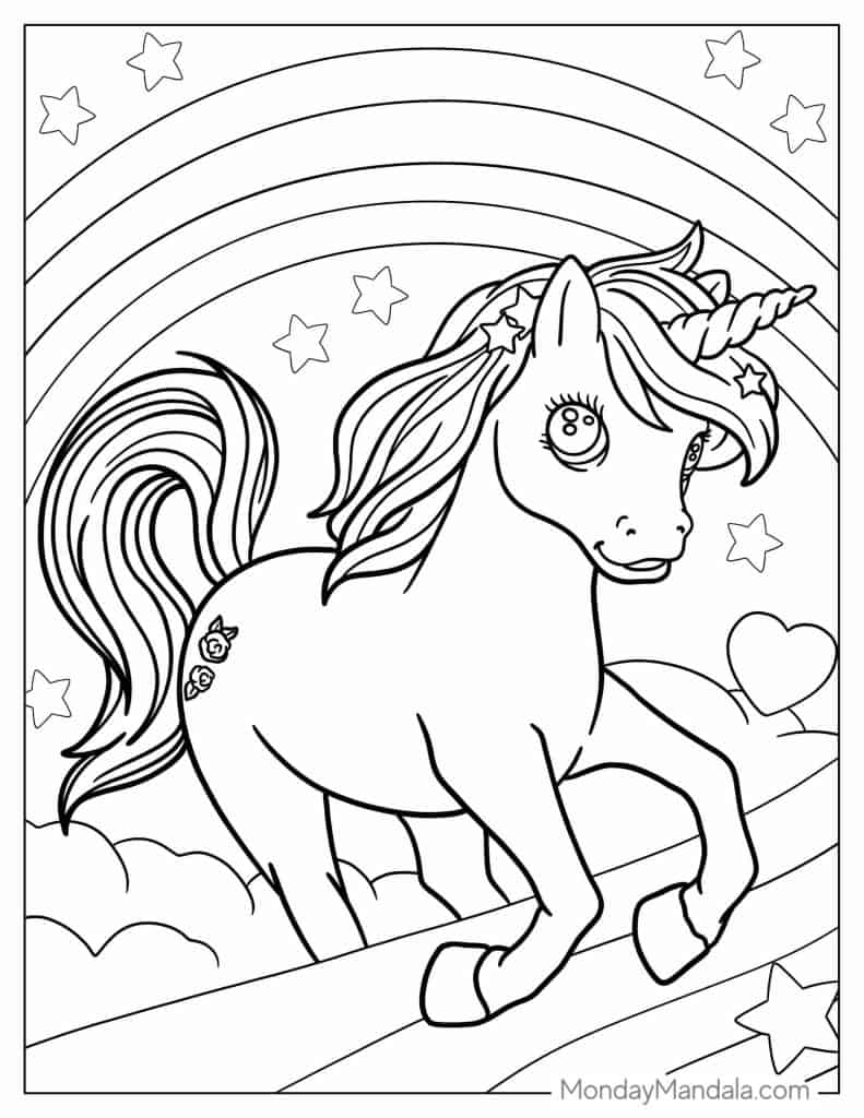 Unicorn coloring pages free pdf printables