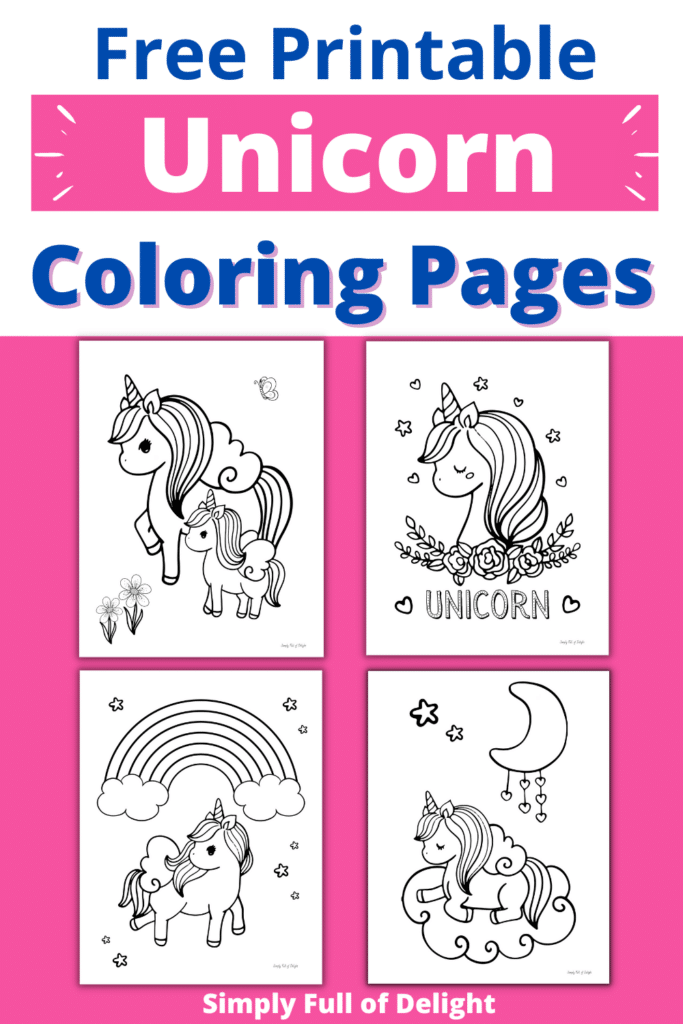 Unicorn coloring pages for kids free printable