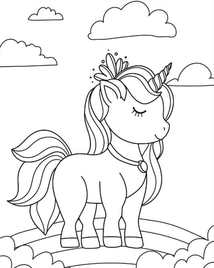 Free unicorn coloring pages for kids and adults