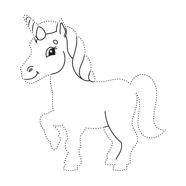 Premium vector trace and color coloring page for kids