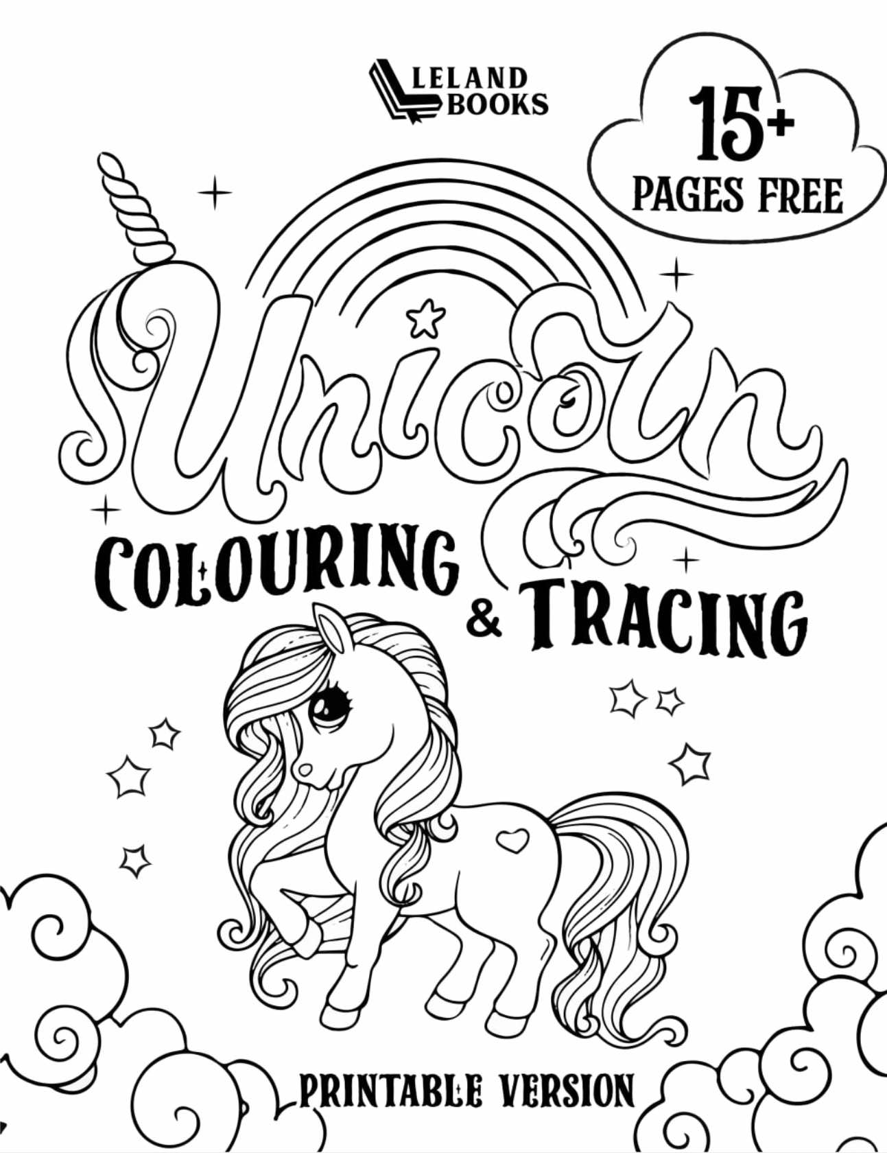 Printable âunicorn tracing and colouringâ book is now available for free