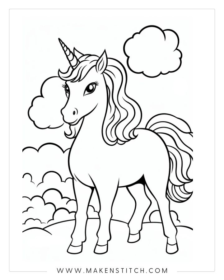 Free unicorn coloring pages for kids and adults