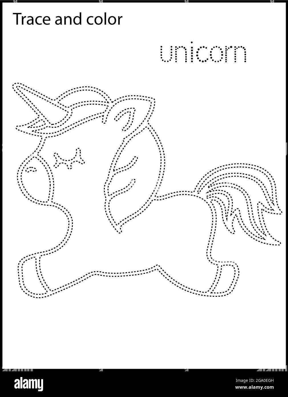 Coloring page unicorn children hi