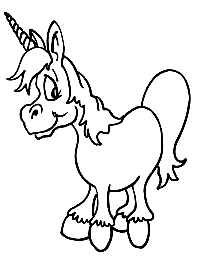 Unicorn coloring page cute unicorn