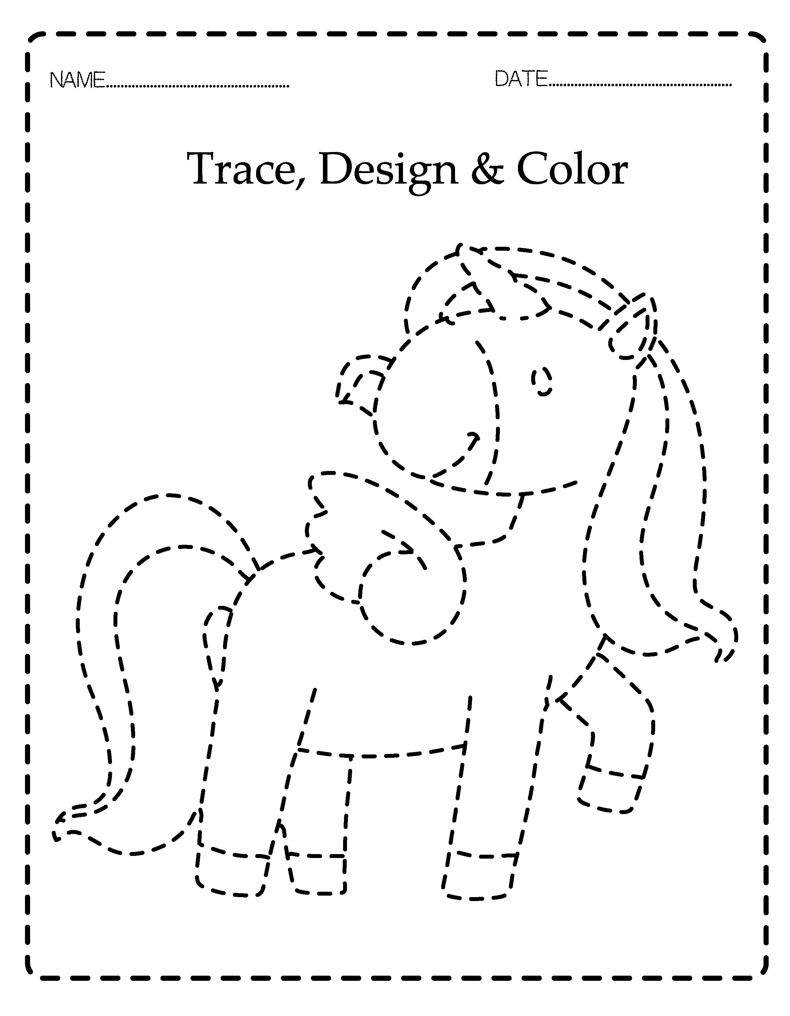 Unicorn pencil control coloring pages handwriting practice activity for kids teaching resources