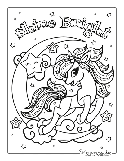 Magical unicorn coloring pages for kids adults