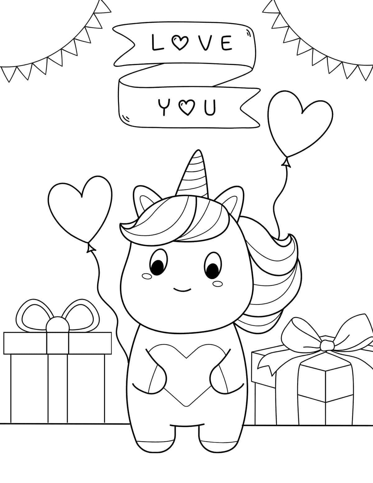 Free valentine coloring pages for kids