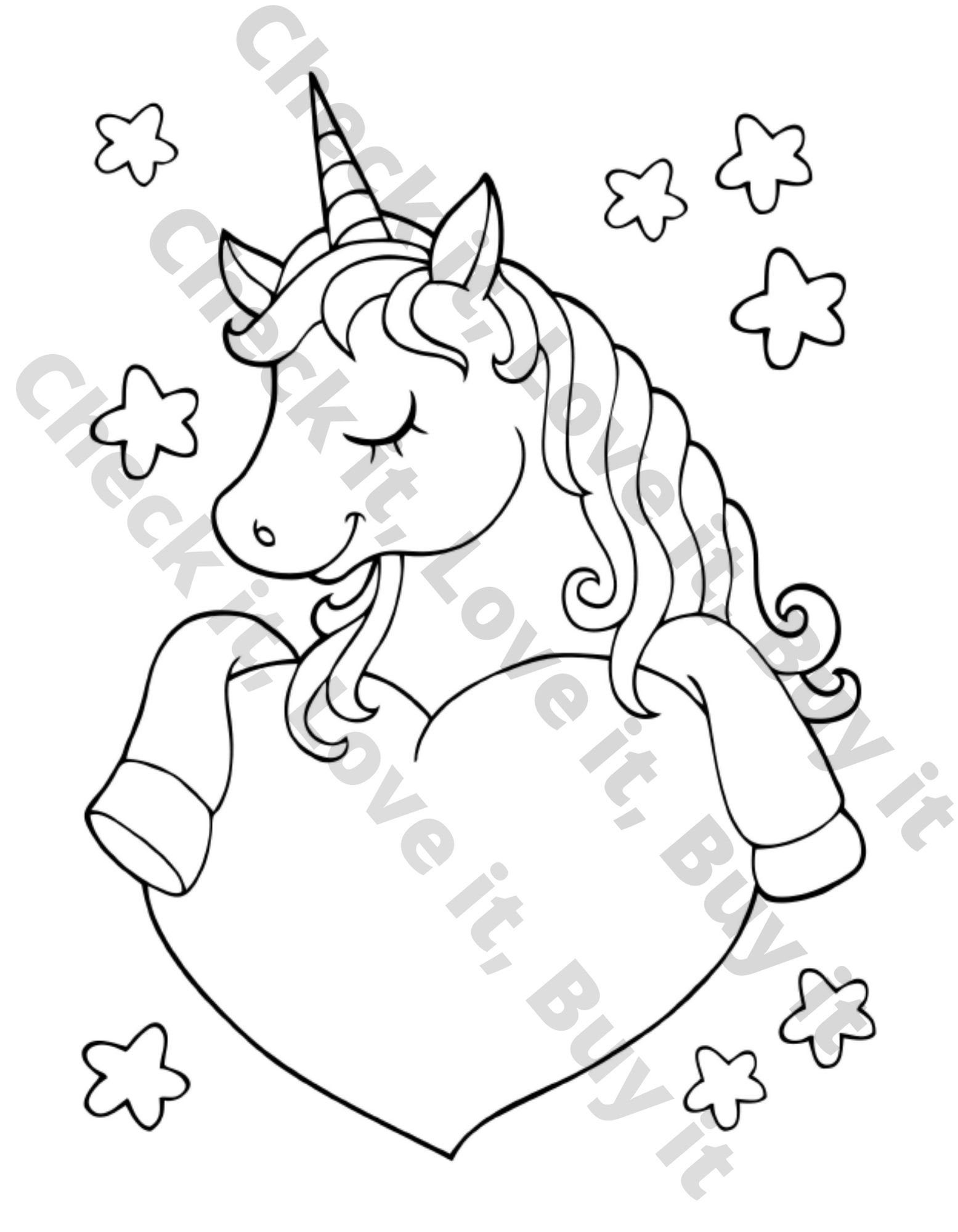 Kids valentines coloring pages digital download