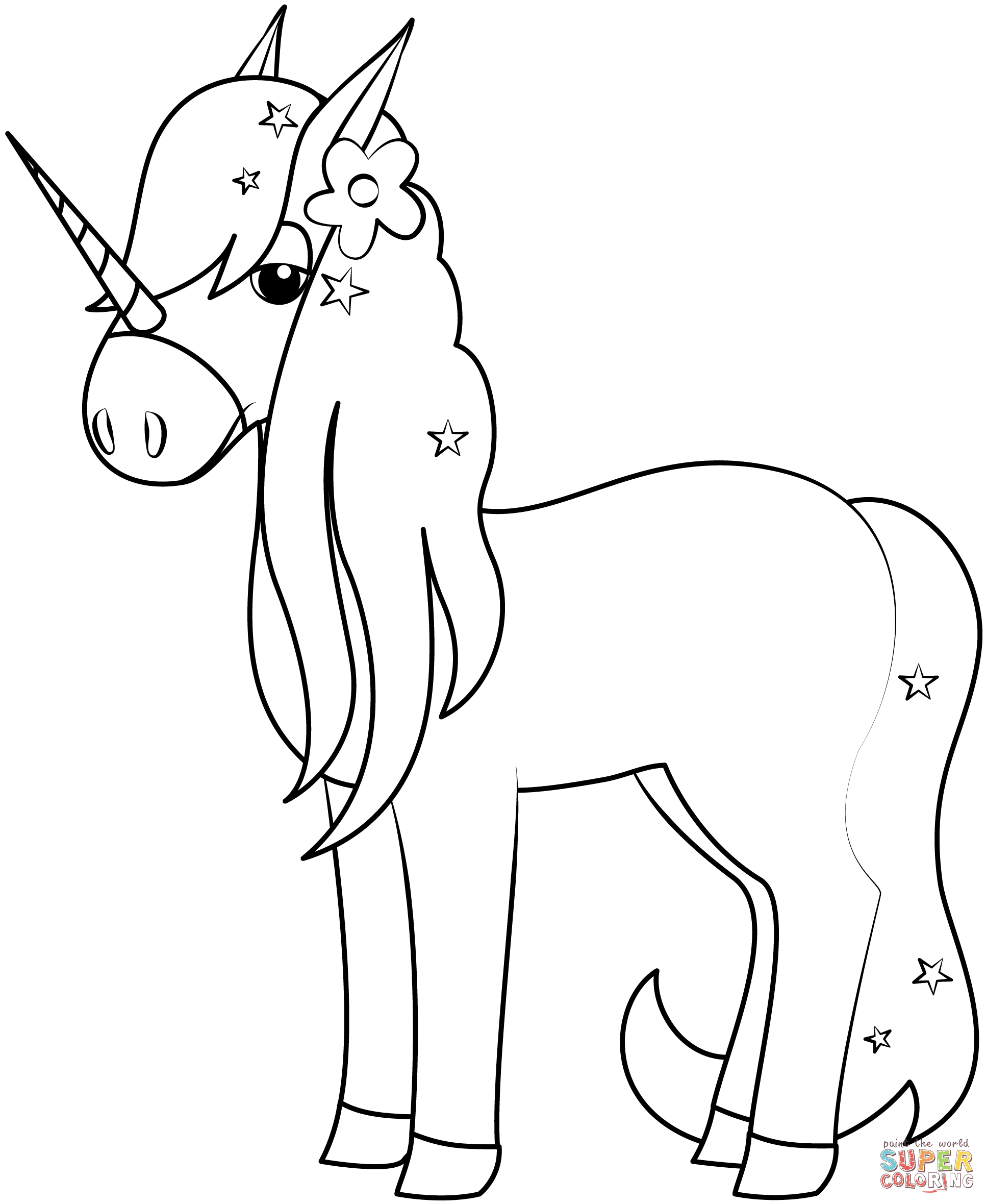 Unicorn coloring page free printable coloring pages