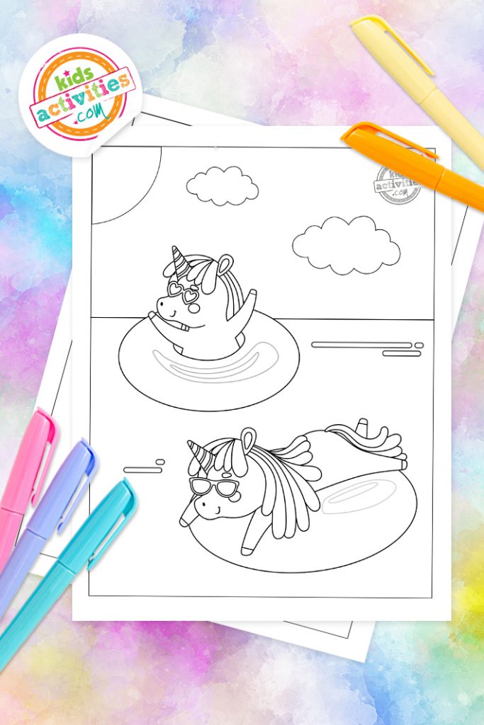 Free magical cute unicorn coloring pages kids activities blog