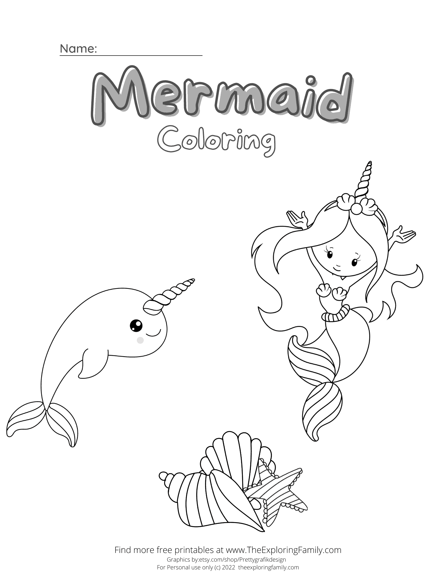 Free printable unicorn mermaid colouring pages and worksheets