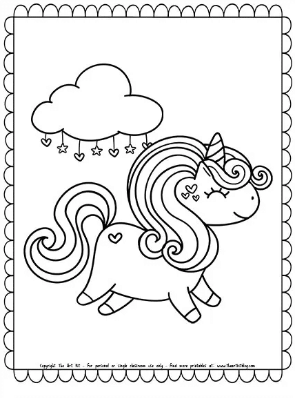 Unicorn coloring page free homeschool deals