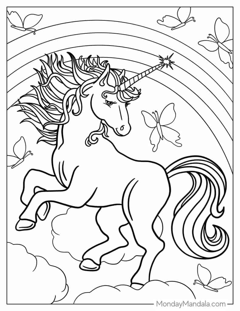 Unicorn coloring pages free pdf printables