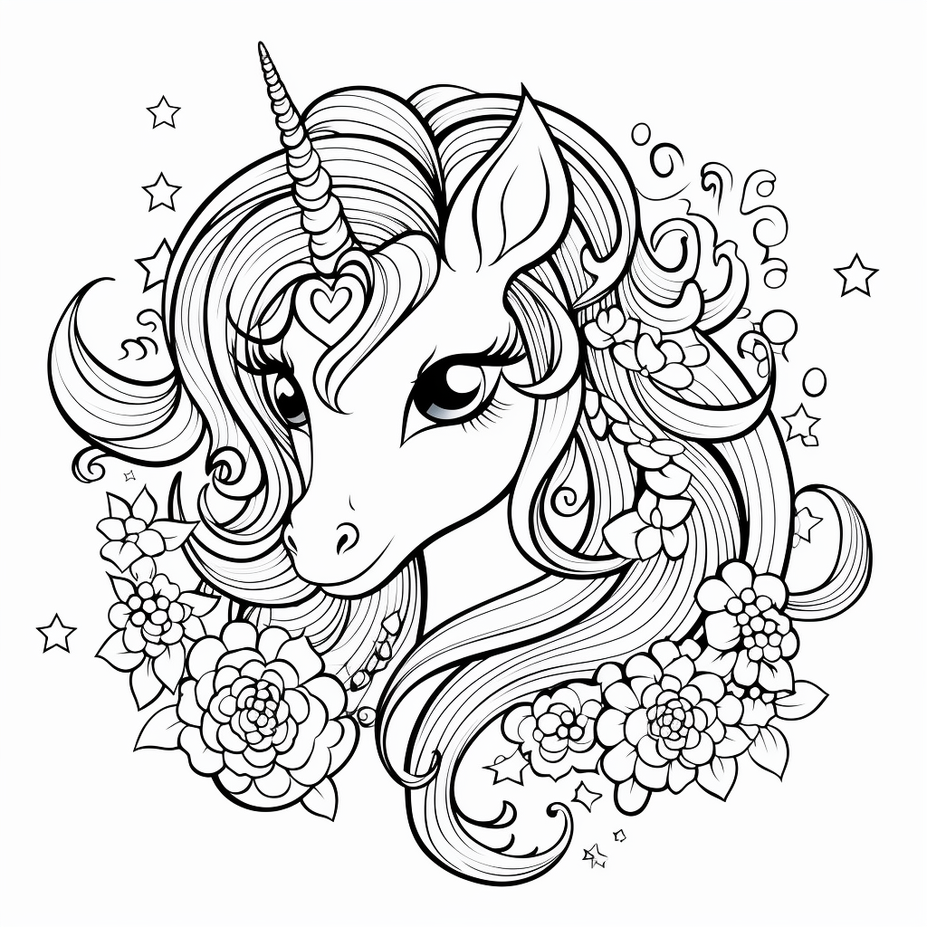 Unicorn coloring page