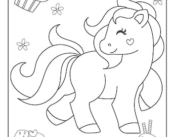 Pony horse coloring pages mini horse printable fun pony coloring pages