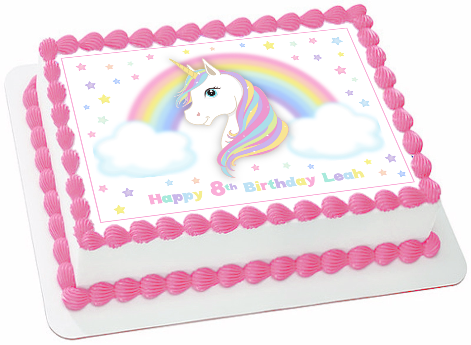 Edible magical unicorn cake topper wafer paper image birthday decoration x