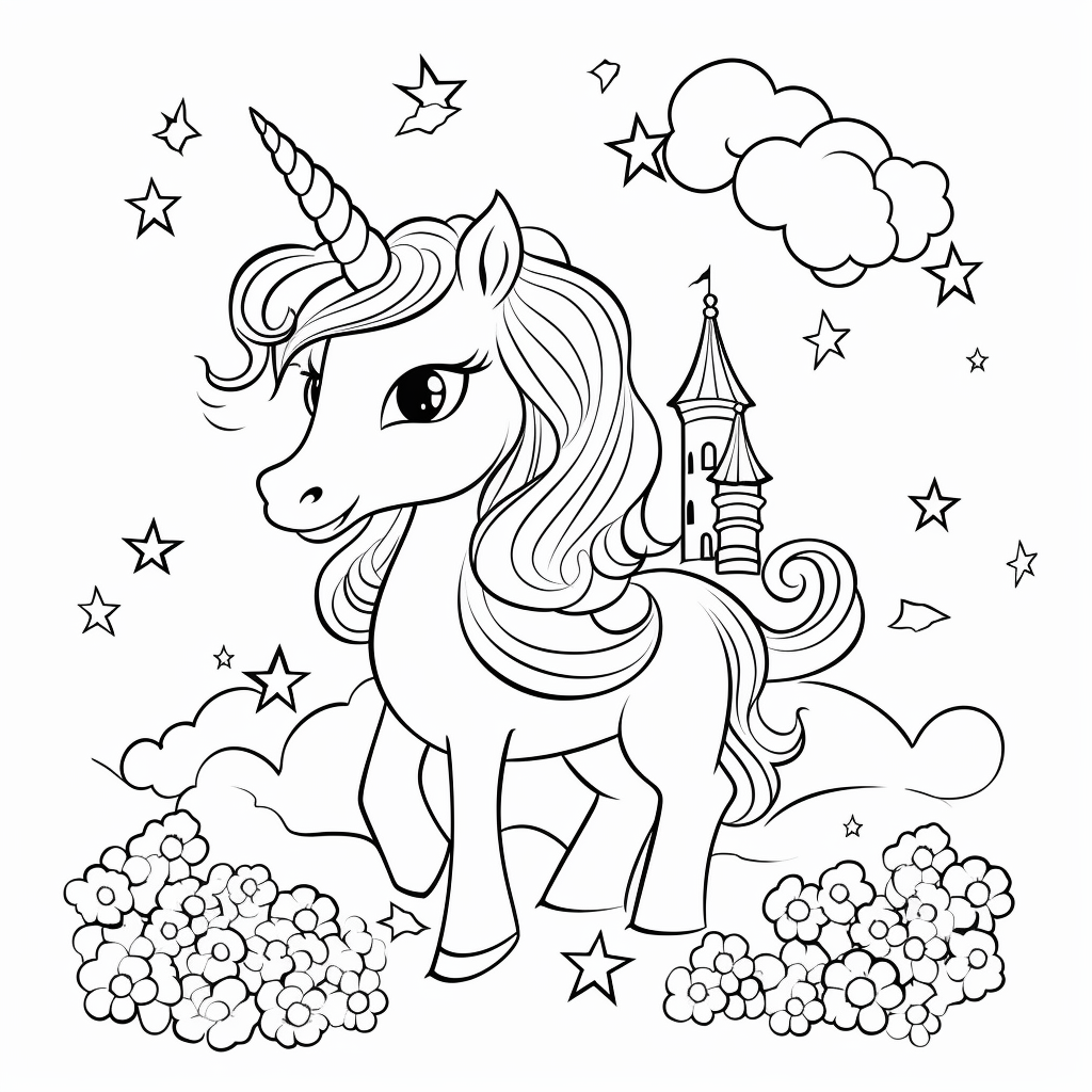 Unicorn coloring page