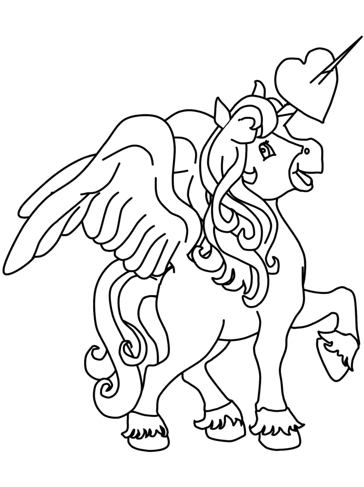 Cabeza de unicornio simple para colorear imprimir e dibujar â