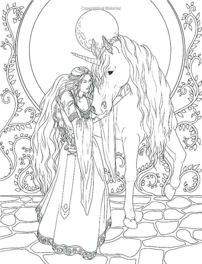 Fairy and unicorn coloring pages for adults unicorn coloring pages forest coloring book horse coloring pages