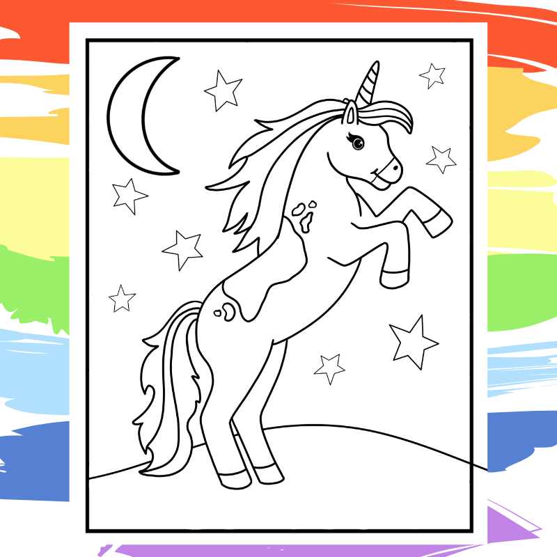 Cute unicorn coloring pages