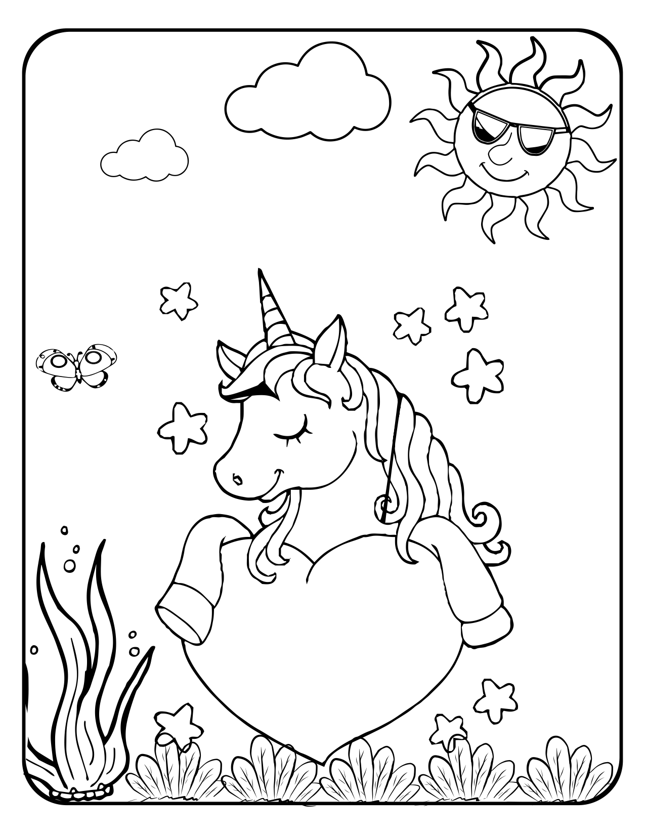 Free unicorn coloring pages pdf