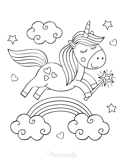 Magical unicorn coloring pages for kids adults