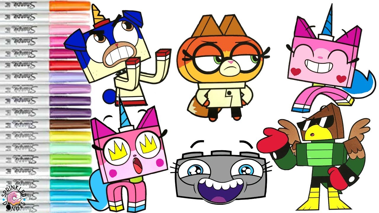 Unikitty coloring book copilation cartoon network puppycorn dr fox hawkodile sprinkled donuts