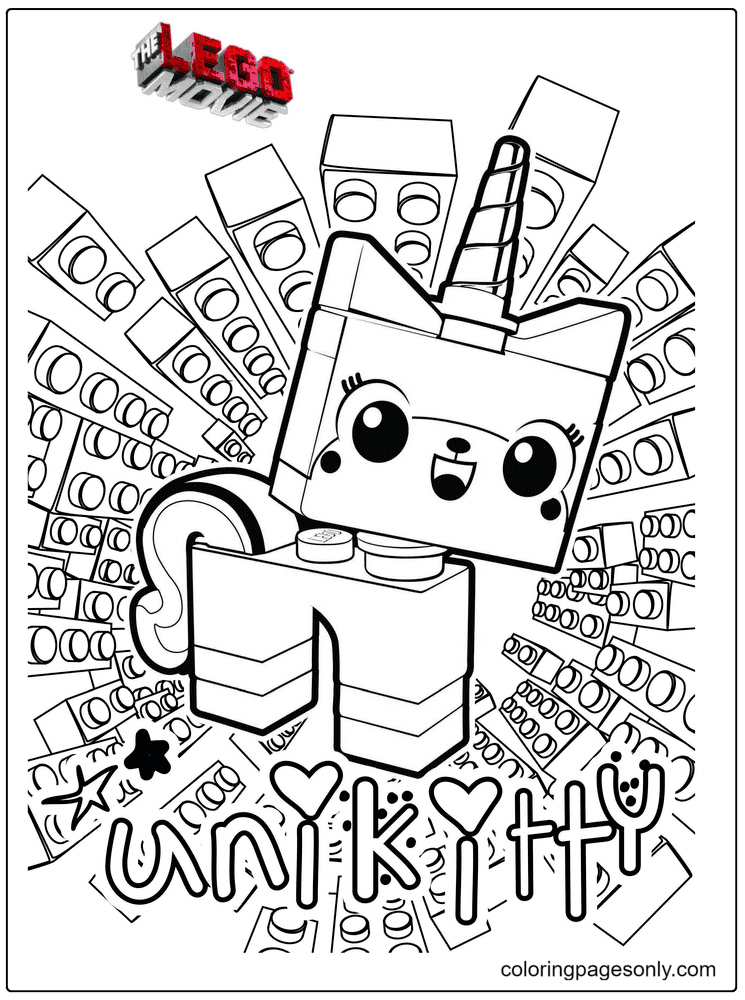 Unicorn unikitty lego movie coloring page