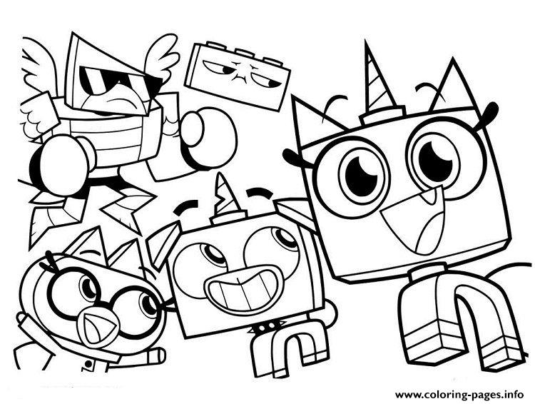 Unikitty and friends coloring page printable