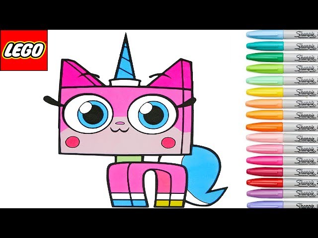 Unikitty show coloring book pages lego colouring rainbow splash