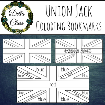 Union flag printable coloring bookmark by delta class tpt