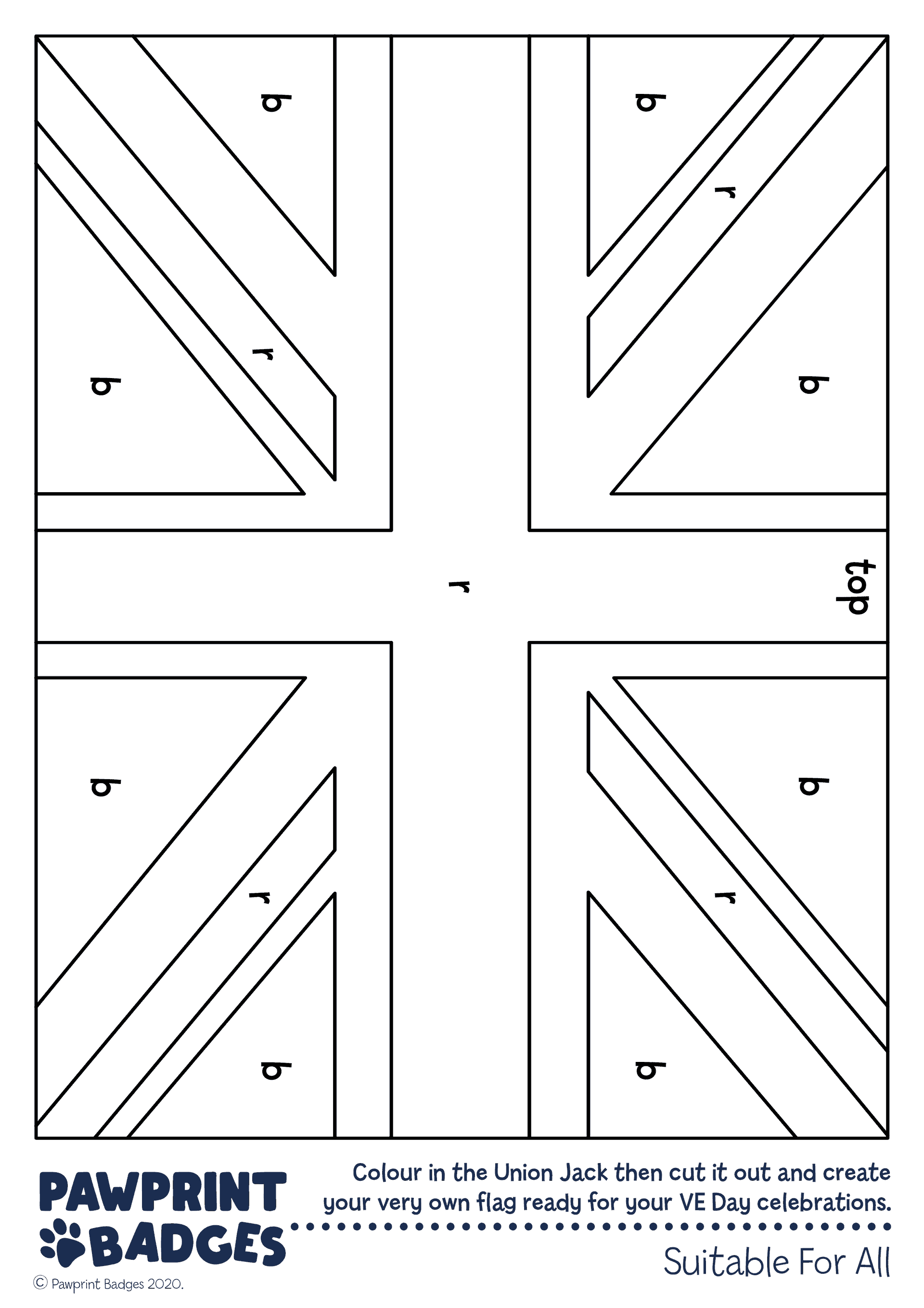 Union jack colouring sheet