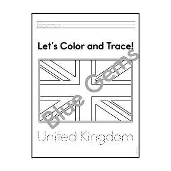 United kingdom posters trace color sheets uk flag printable coloring sheets