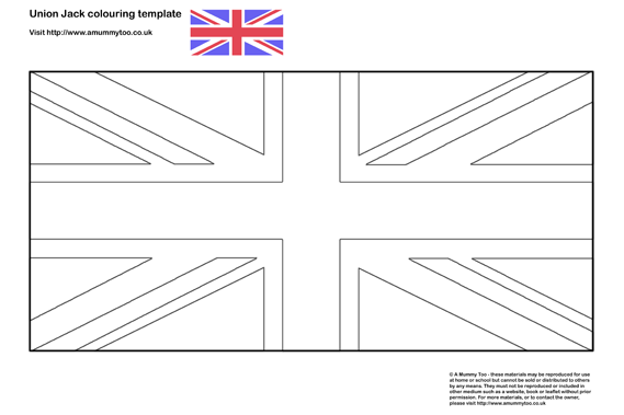 Union jack louring in template flag loring pages union jack flag template