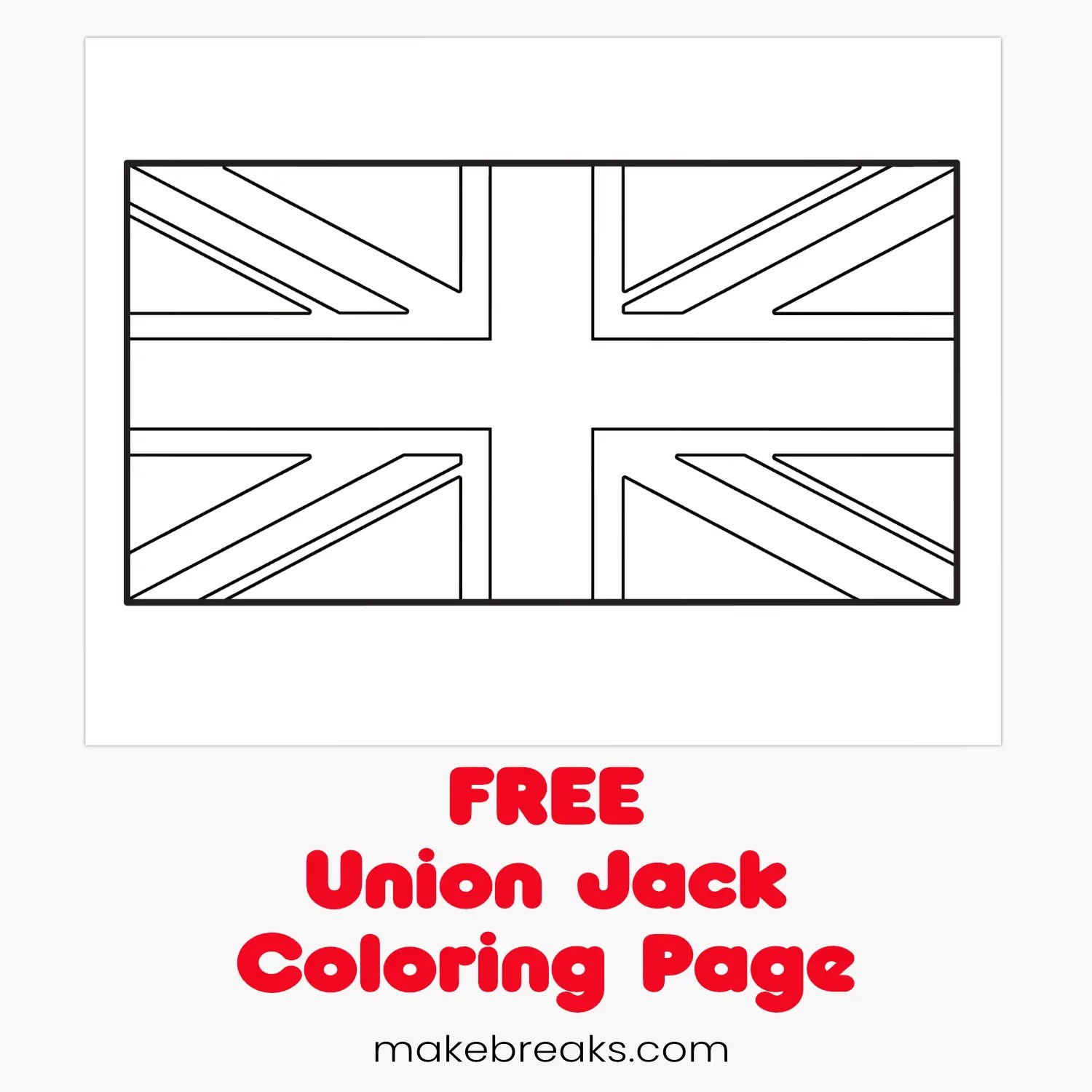 Free printable union jack colouring page