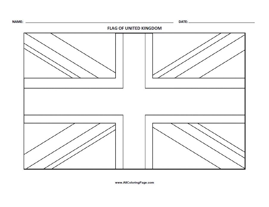 Flag of united kingdom coloring page â free printable coloring page