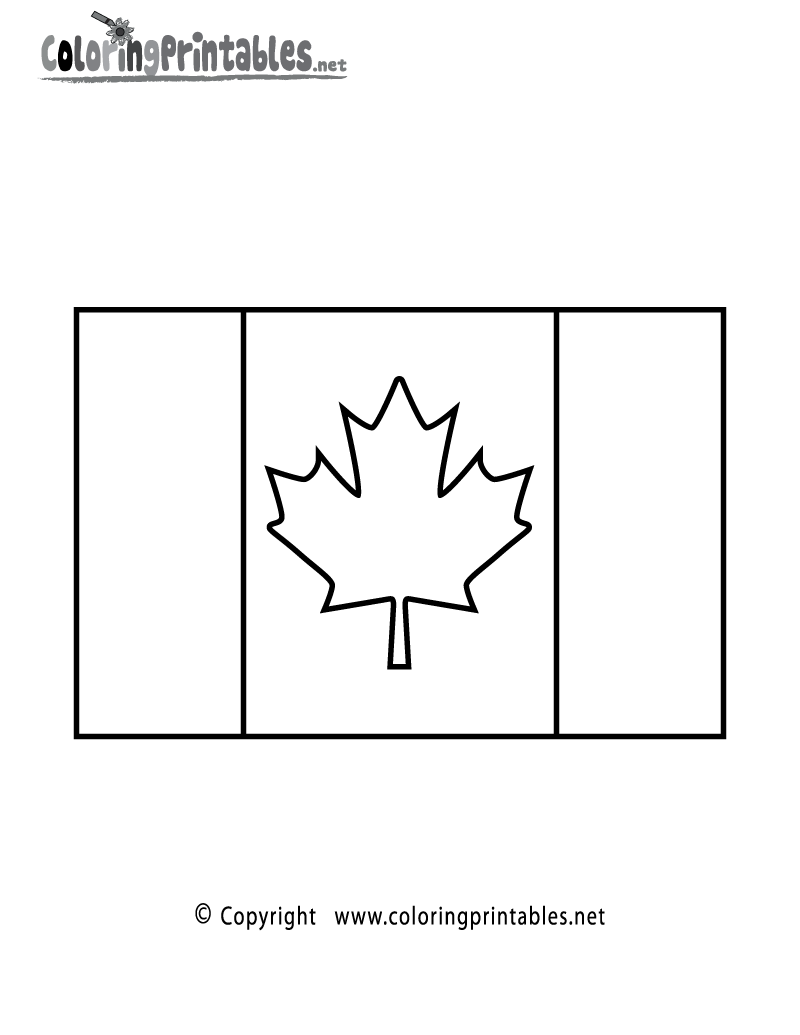 Canada flag coloring page