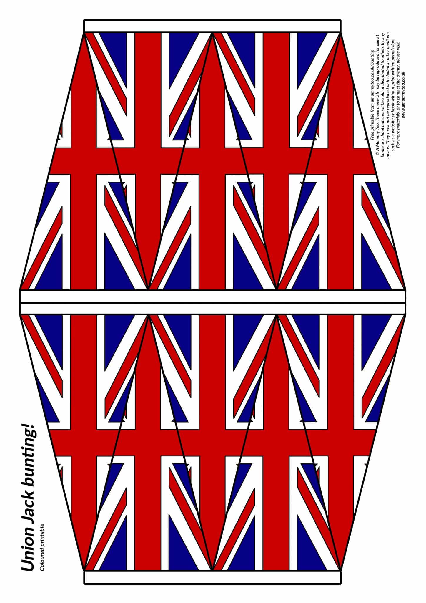 Union jack flag template printable