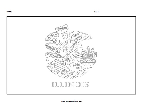 Illinois flag coloring page â free printable