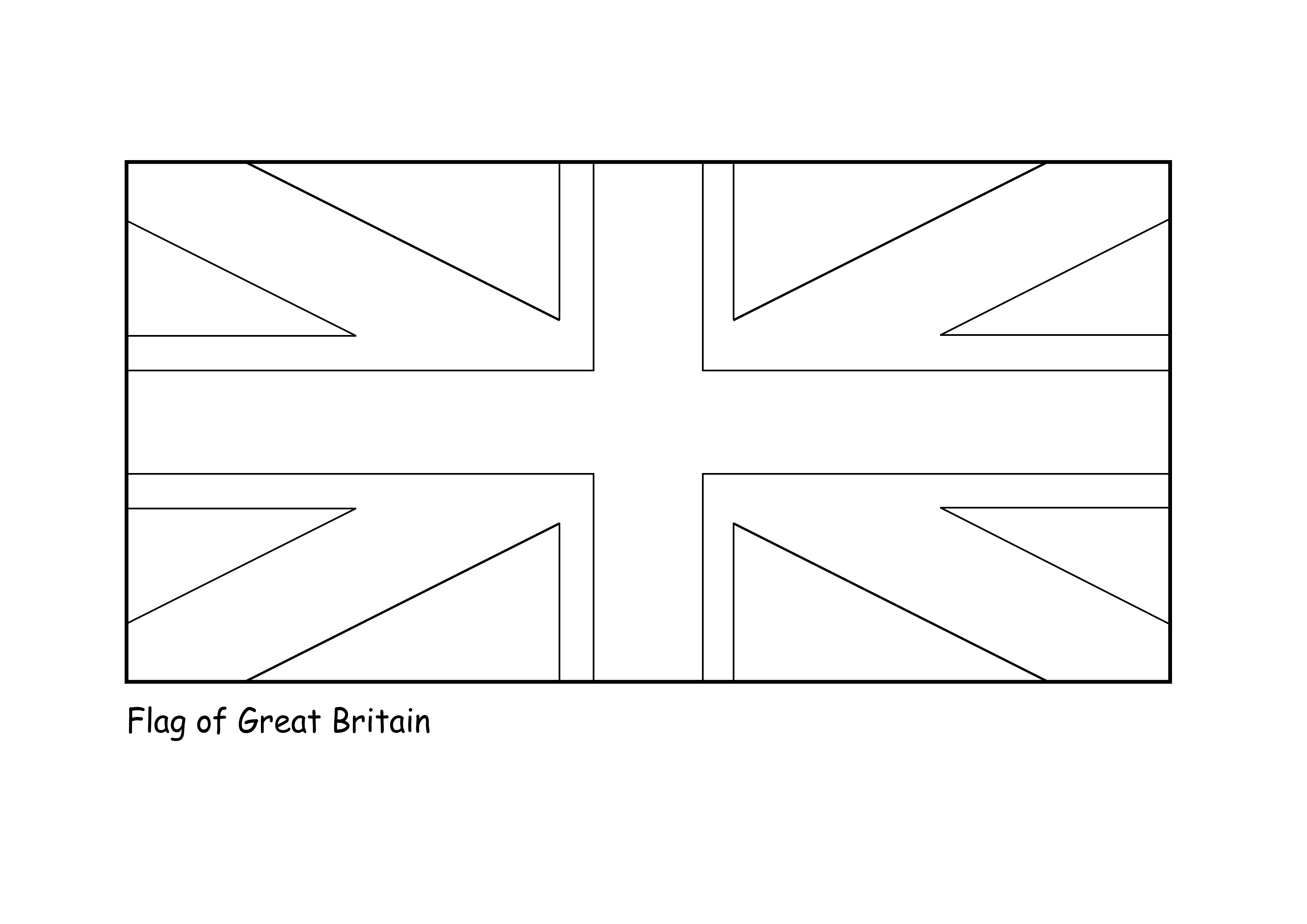 Flag of great britain to print and color image for free