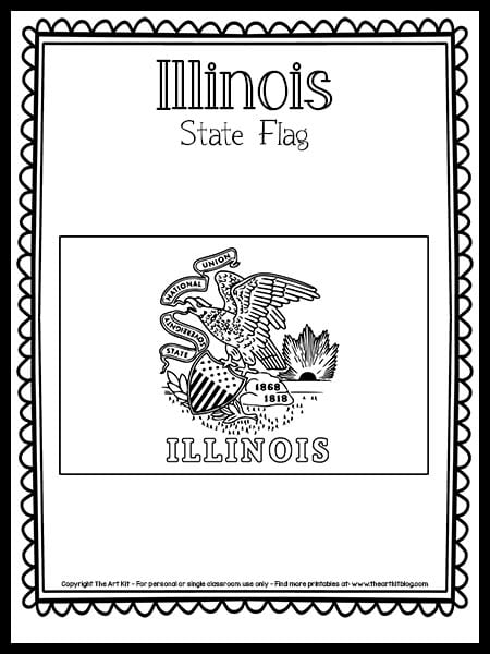 Illinois state flag coloring page free homeschool deals