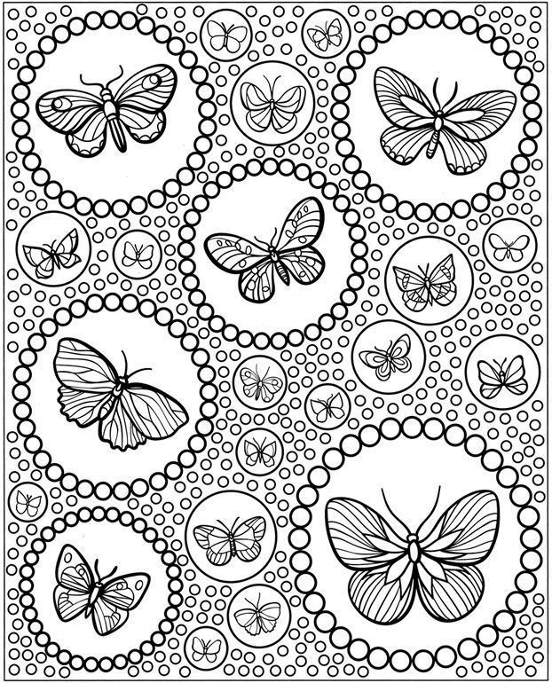 Butterfly coloring pages for adults