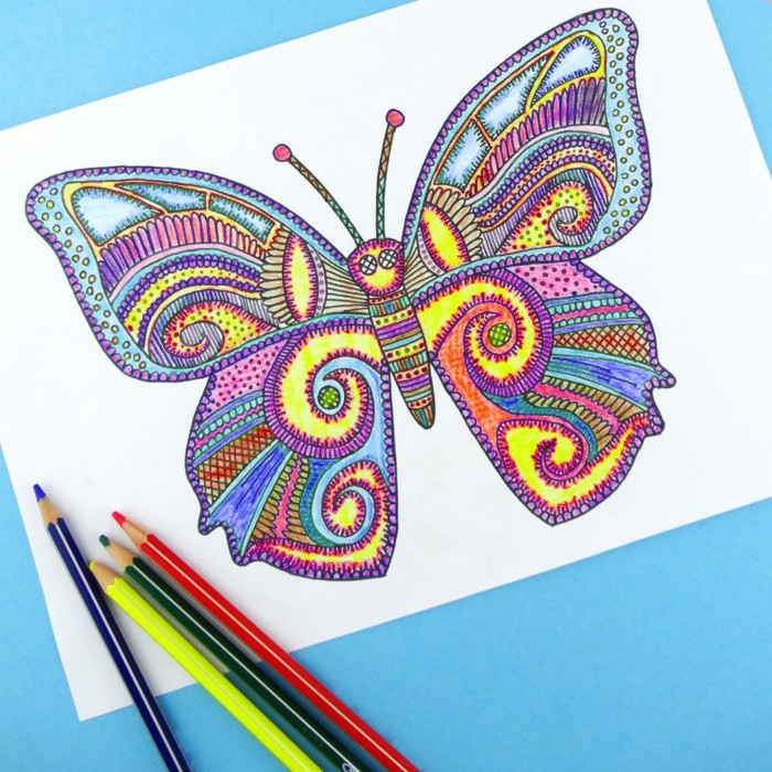 Butterfly coloring page for adults