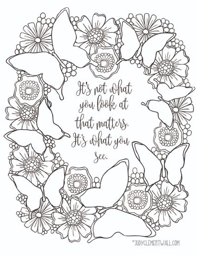 What you see inspirational butterfly coloring page