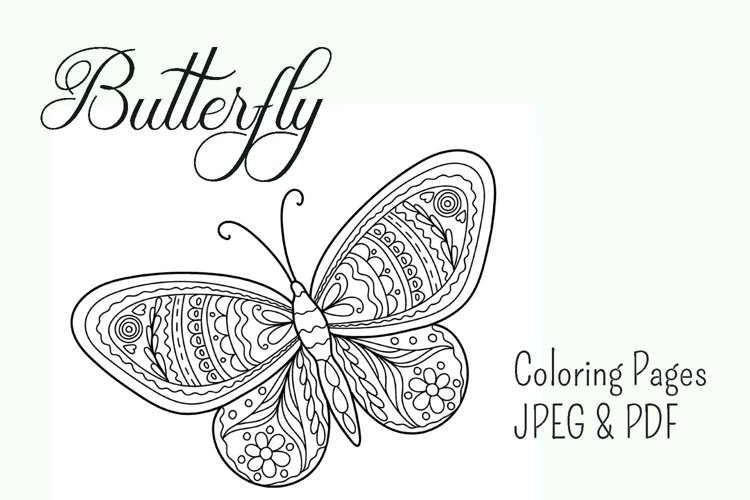 Butterfly coloring page for kids and adults